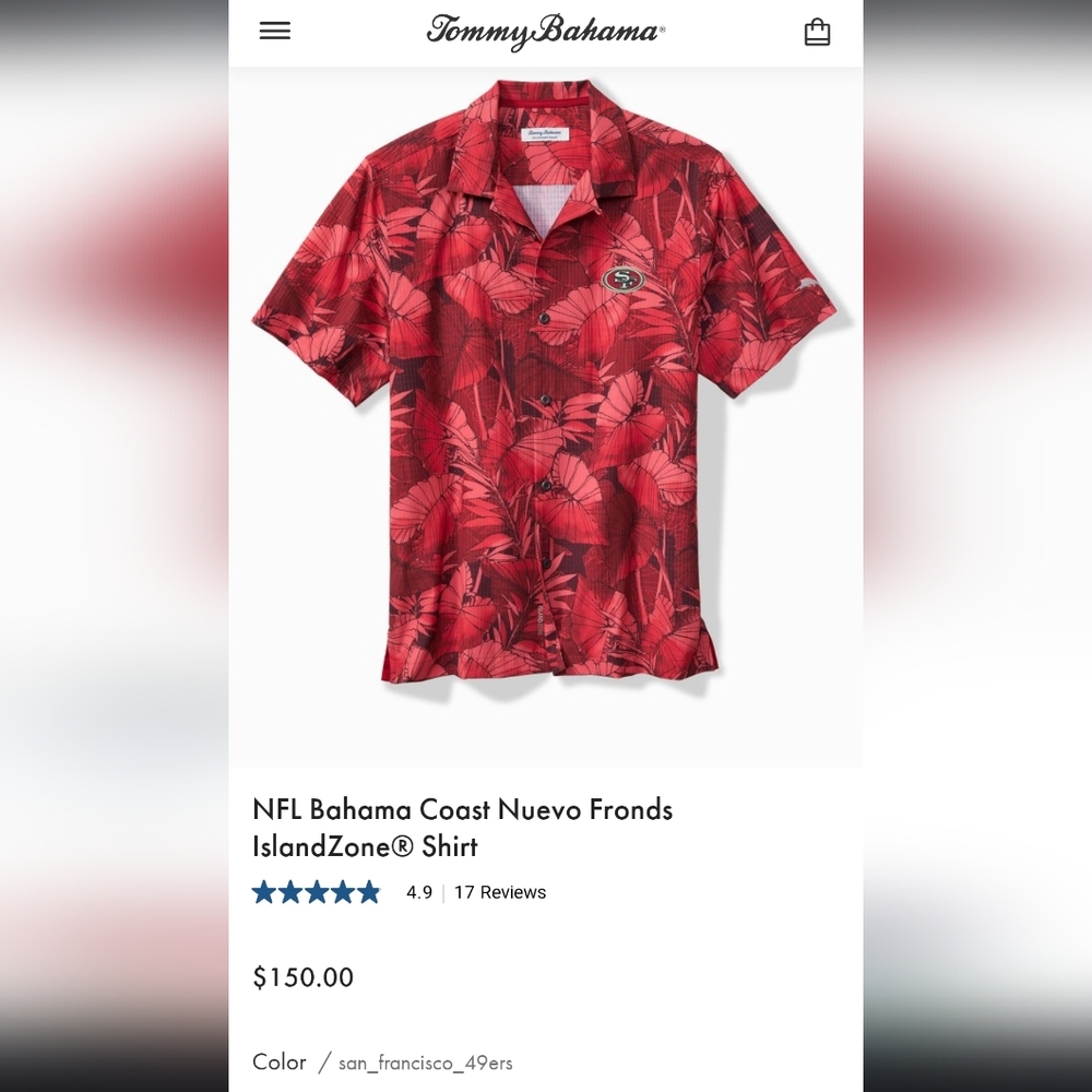 Tommy Bahama Red Floral Casual Button Down Shirt